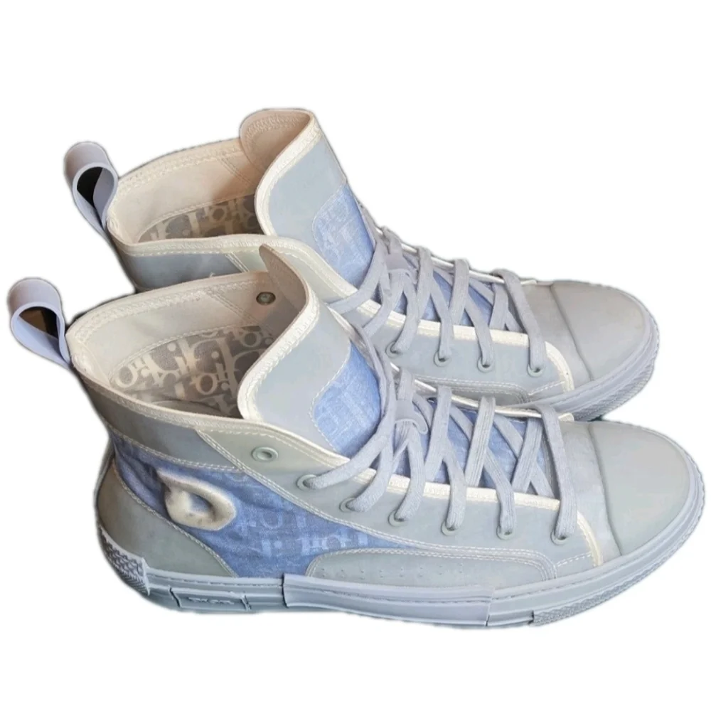 Dior B23 Daniel Arsham Oblique Light Blue Limited Edition HighTop Sneakers US 12 - Picture 3 of 16